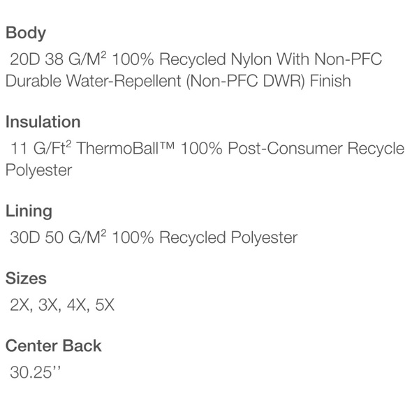 The North Face Men's Big ThermoBall™ Jacket 2.0 Light Gray Puffer Jacket - Picture 6 of 6